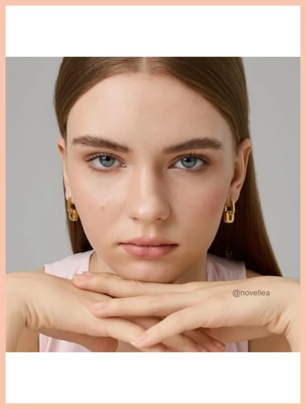 18K Gold Plated Chunky Hoop Earrings for Women Thick Gold Hoops Set